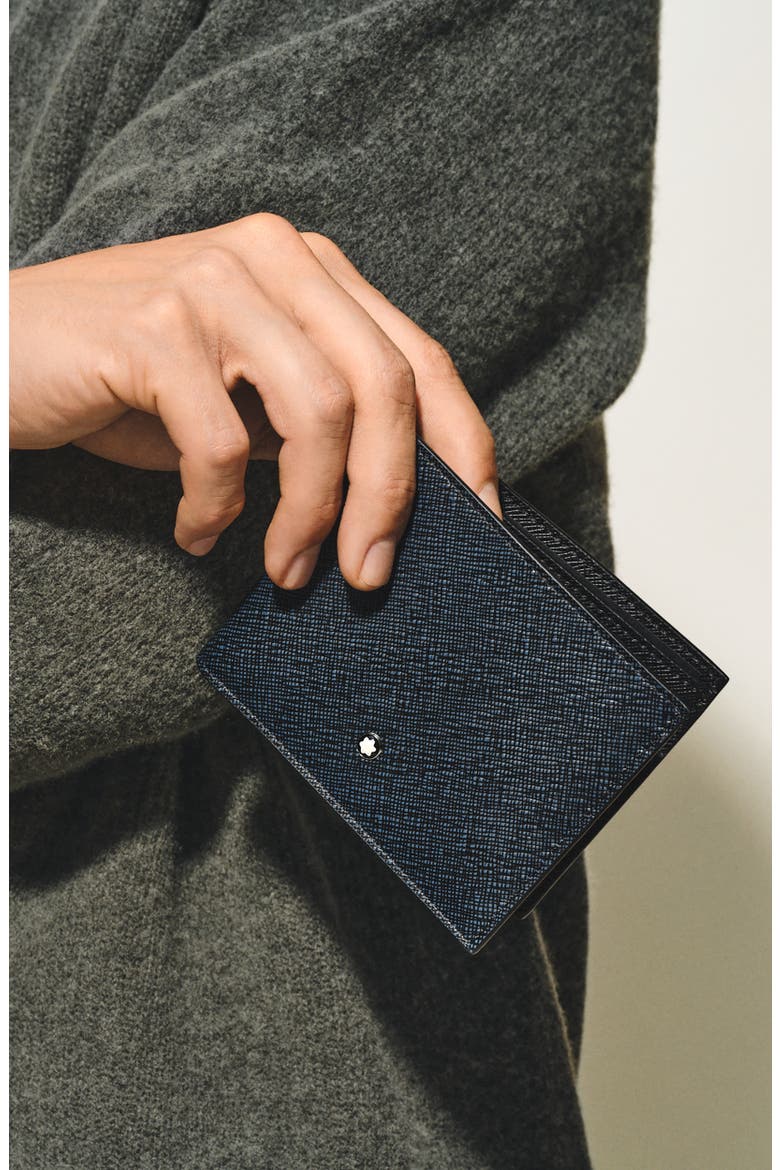 Sartorial Leather Bifold Wallet, Alternate, color, TWEED BLUE