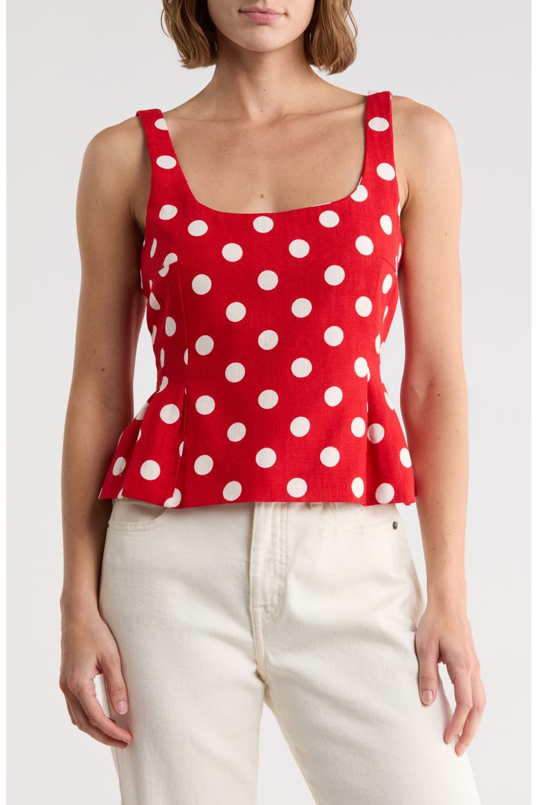 Polka Dot Print Peplum Top (Women) | Nordstromrack