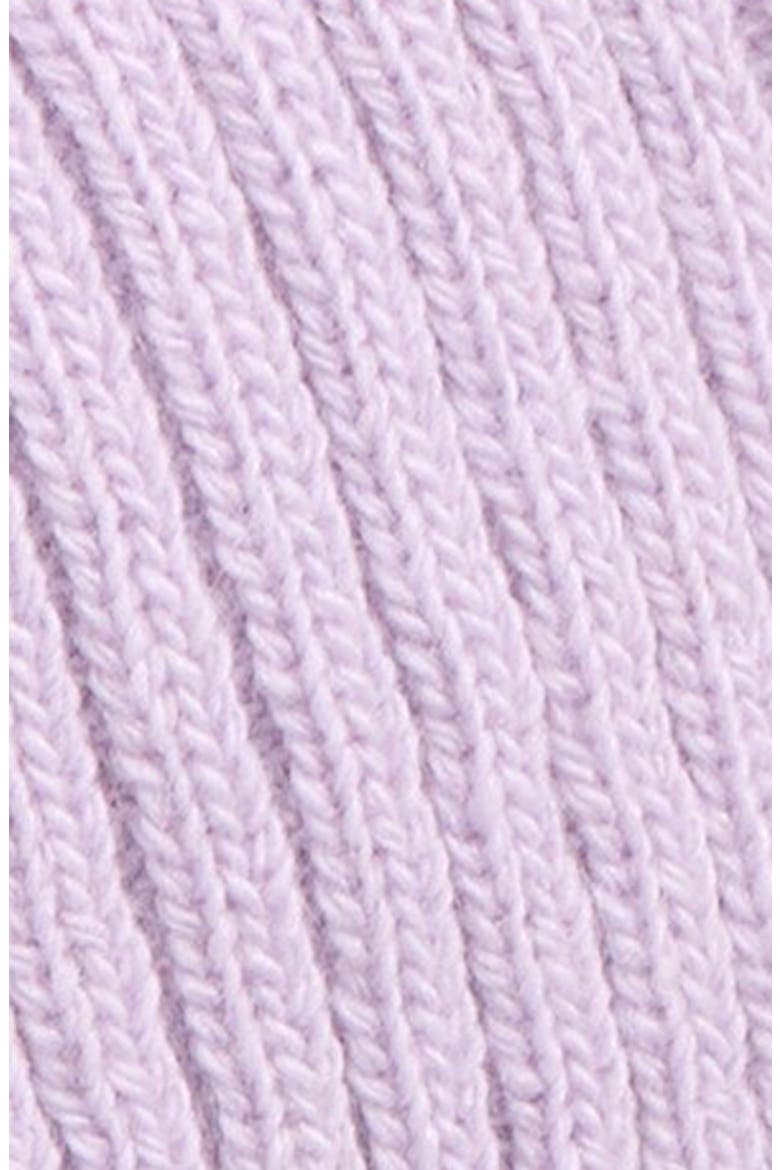Kids' Ruffle Trim Virgin Wool & Cashmere Beanie, Alternate, color, PINK