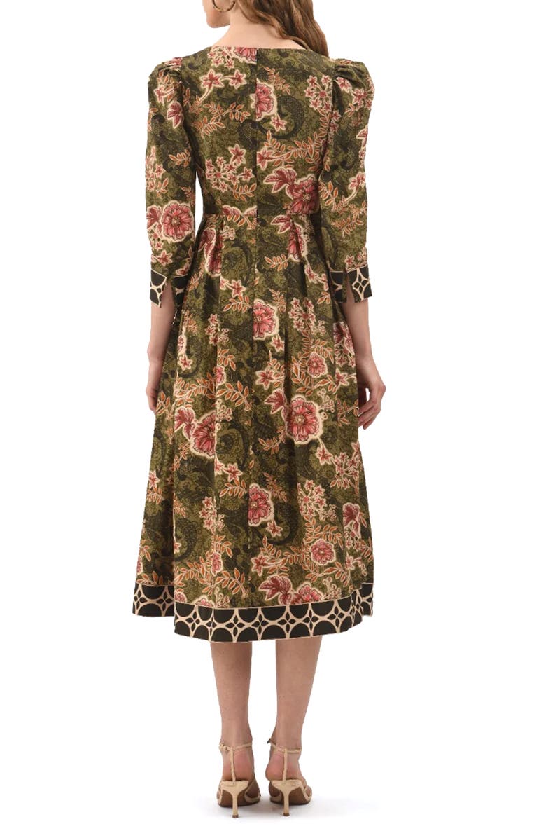 Celina Moon Mirellie Floral Midi Dress, Alternate, color, Pink