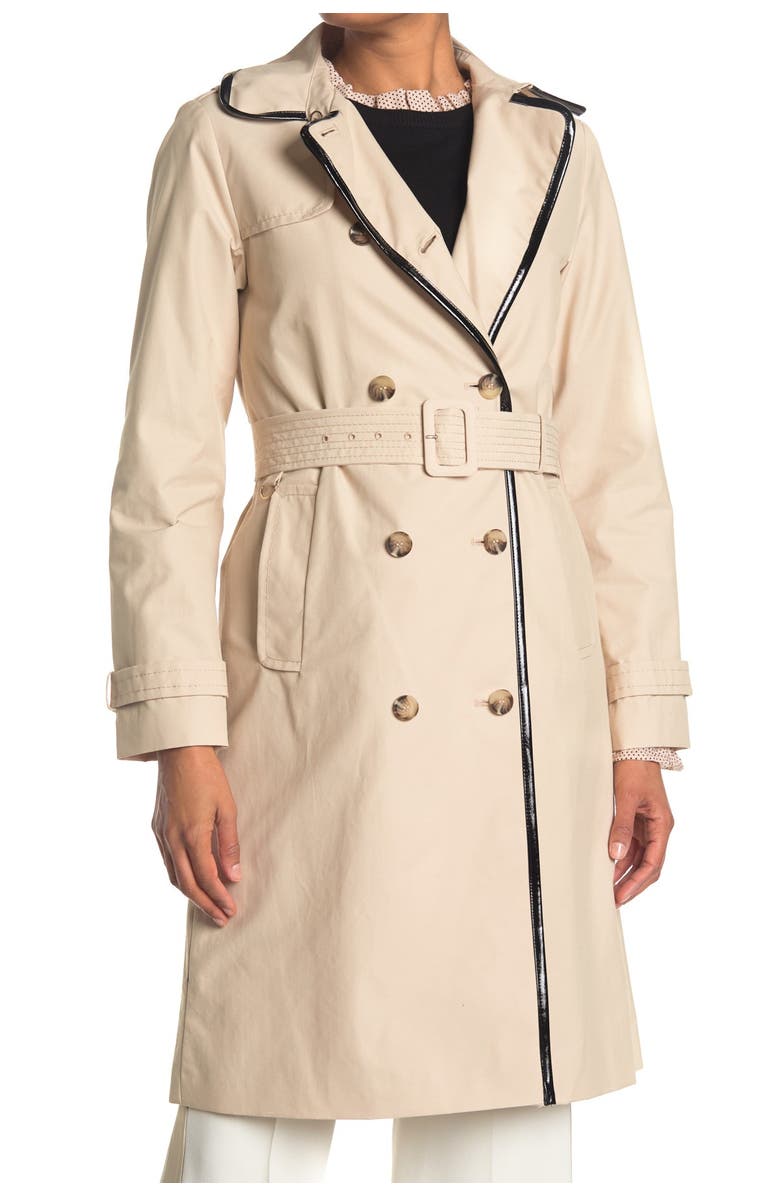 Kate Spade New York double breasted belted trench coat, Main, color, 
