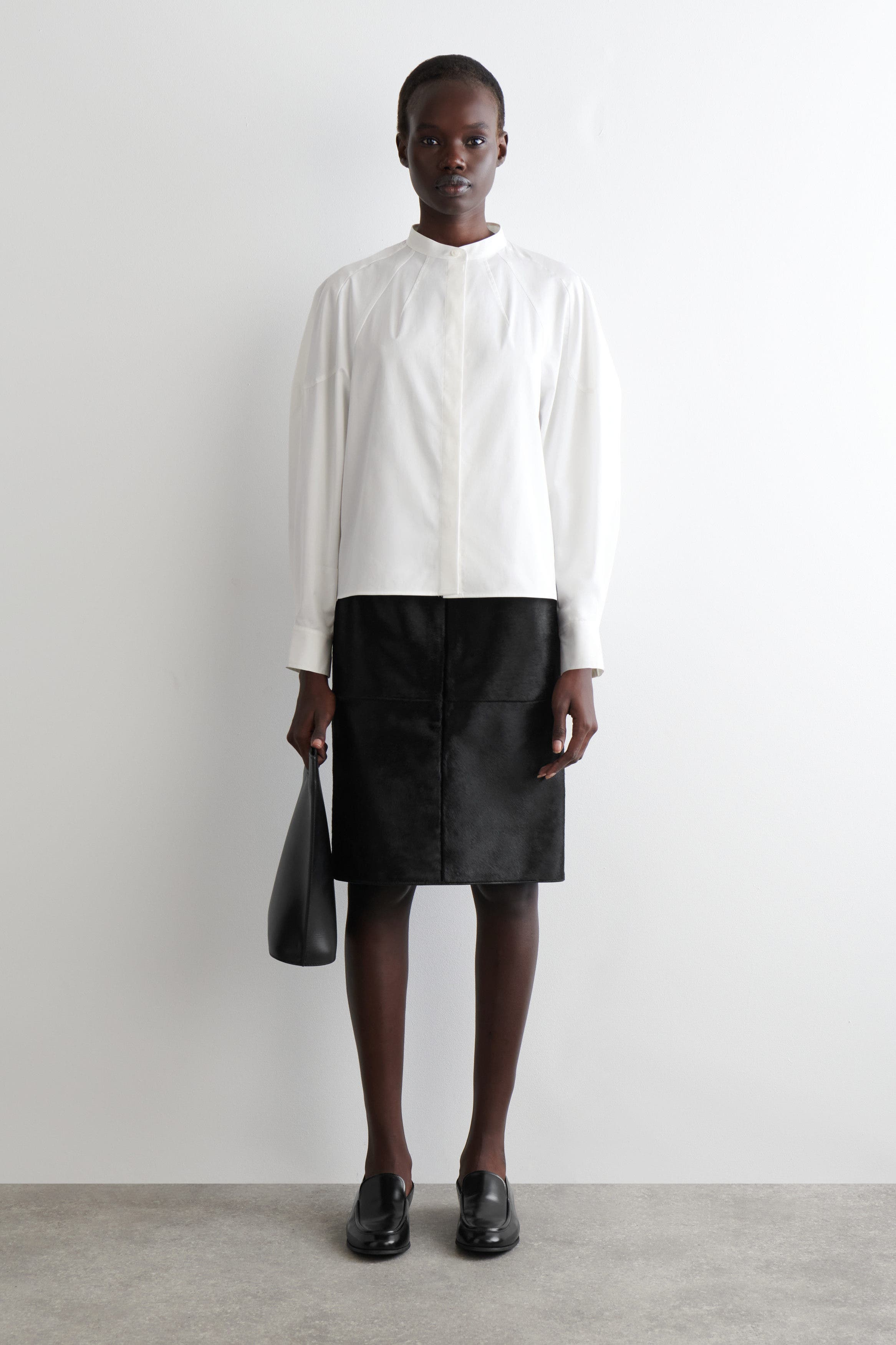 Collarless Cotton Shirt - image 2