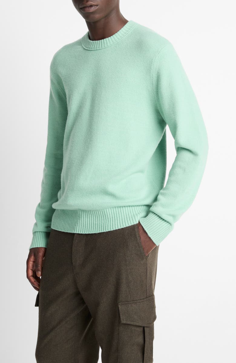 Vince Wool & Cashmere Crewneck Sweater, Alternate, color, Dark Caterpillar