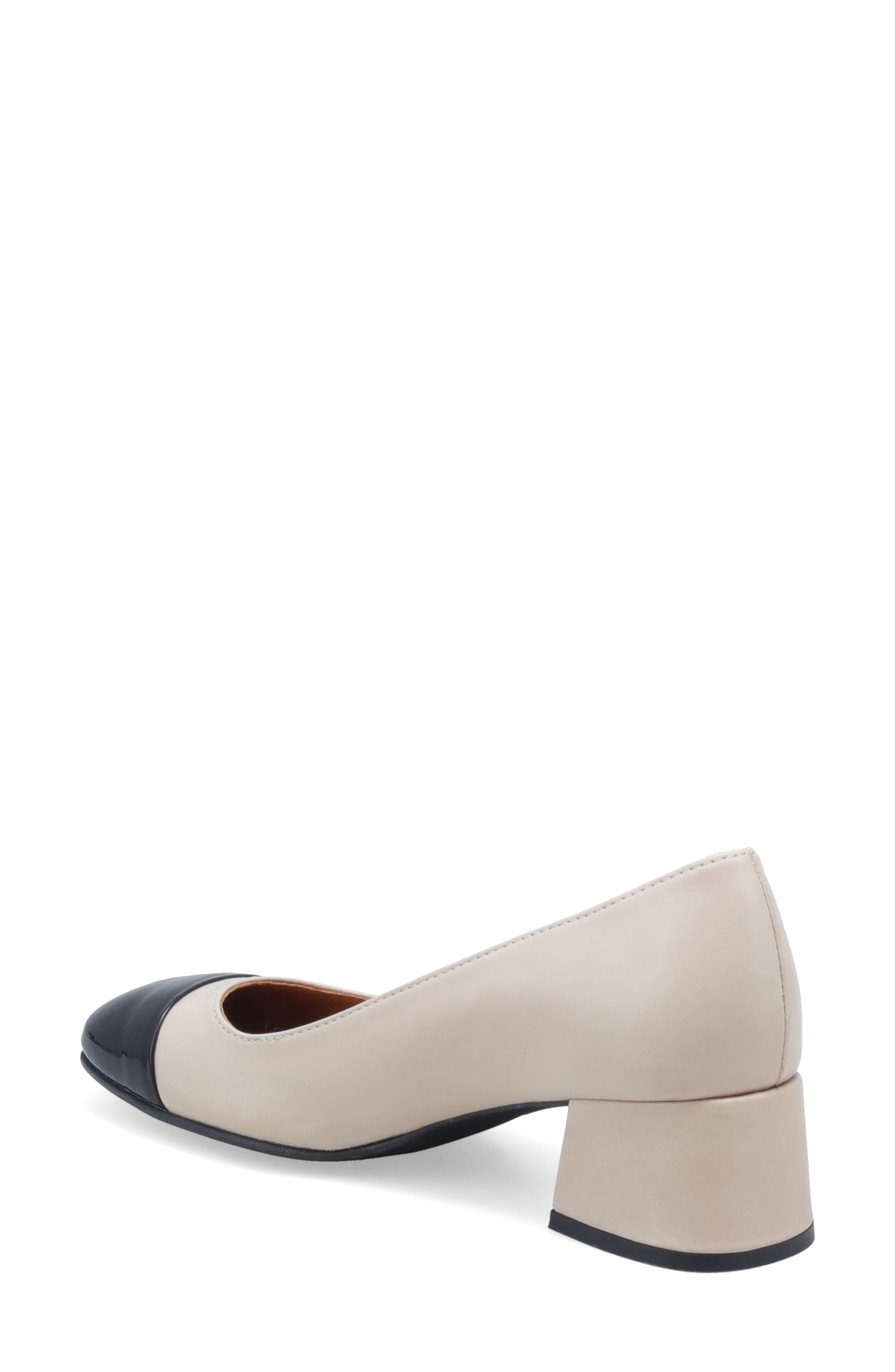 Gilda Cap Toe Pump, Alternate, color, CREAM/ BLACK