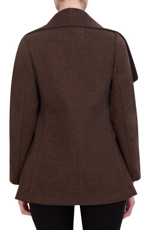 Ookie & Lala Faux Cashmere Drape Jacket In Dark Brown