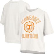 PRESSBOX Women's Pressbox White Tennessee Volunteers Motley Crew Bishop Waist Length Oversized Slub T-Shirt