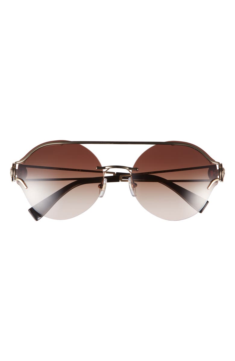 Versace Round Aviator Sunglasses, Main, color, Pale Gold