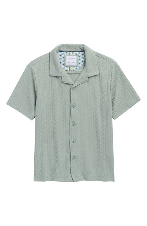 Kids' Geometric Textured Camp Shirt (Big Kid)