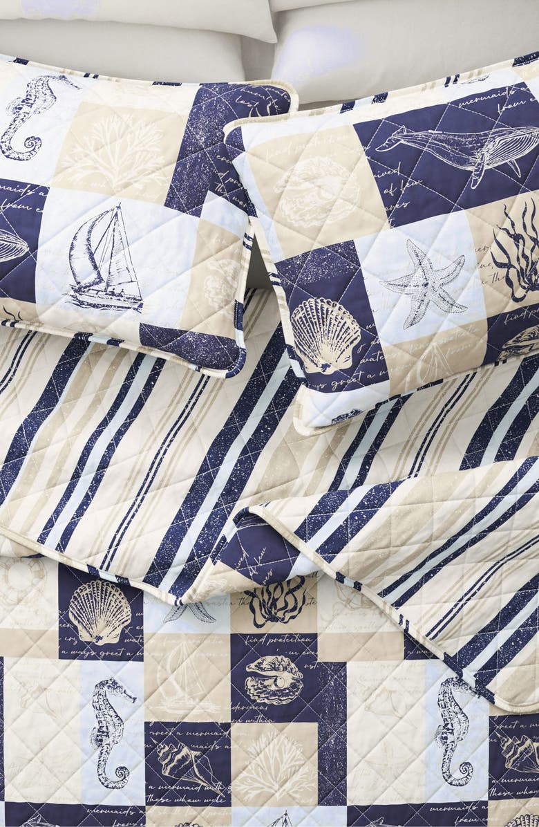 Woven & Weft Coastal Patchwork Reversible Microfiber Quilt Set, Alternate, color, Coastal Patchwork