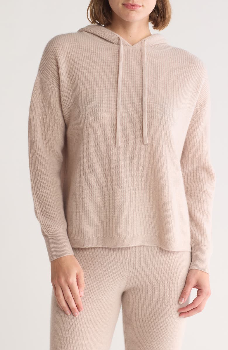 T Tahari Cashmere Pullover Hoodie, Main, color, 