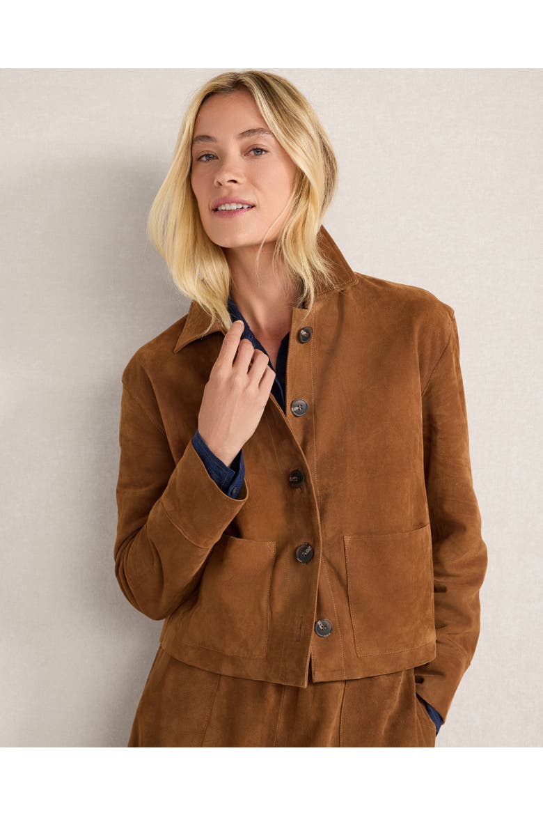 Suede Patch Pocket Jacket, Main, color, Whisky