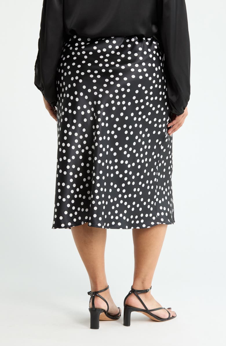 Renee C Polka Dot Print Maxi Skirt, Alternate, color, Black