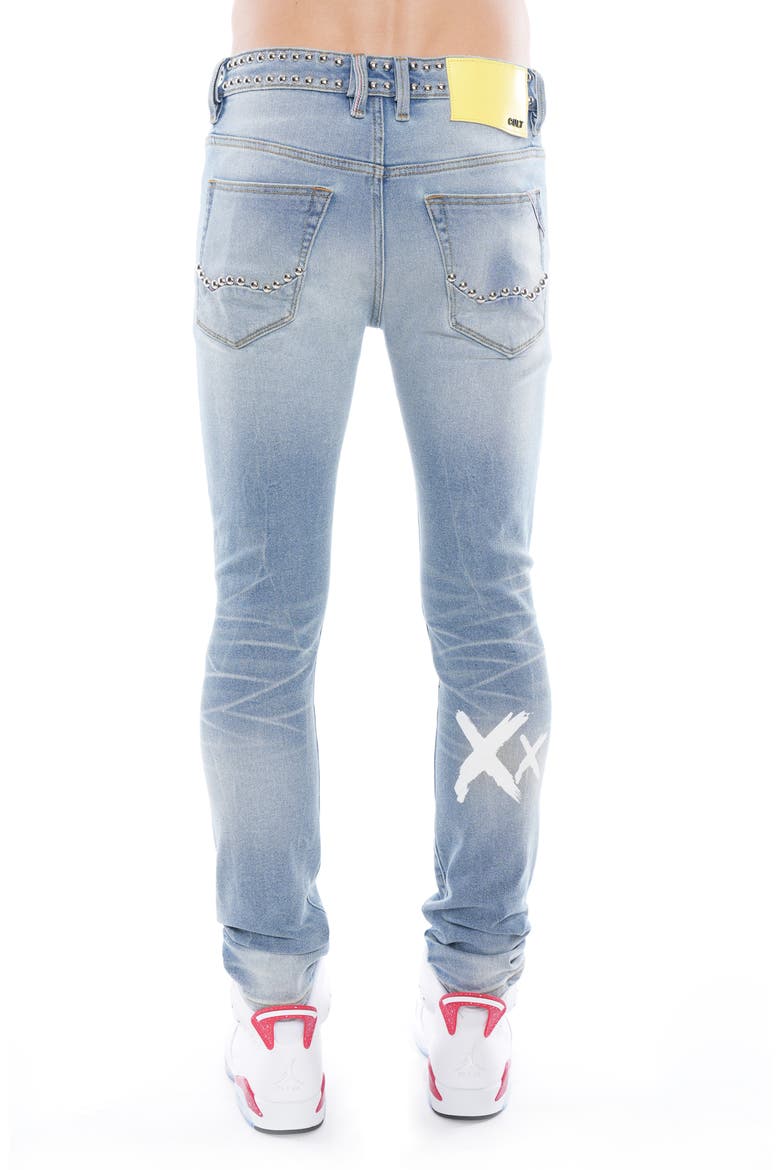 Punk Ripped Stretch Super Skinny Jeans, Alternate, color, DEF LEPPARD