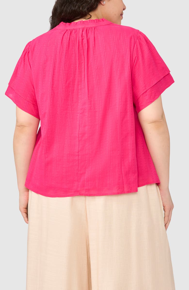 Halogen<sup>®</sup> Ruffle Neck Flutter Sleeve Top, Alternate, color,
