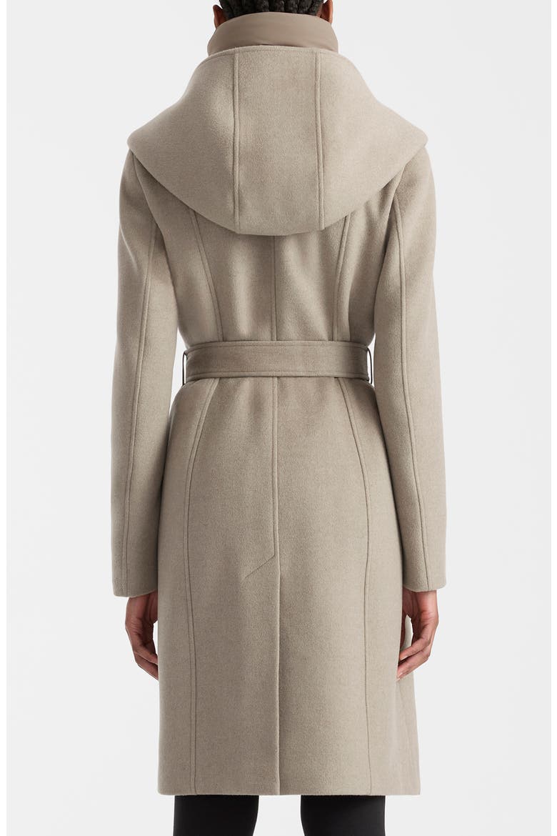Shia Hooded Wool Coat, Alternate, color, TAUPE