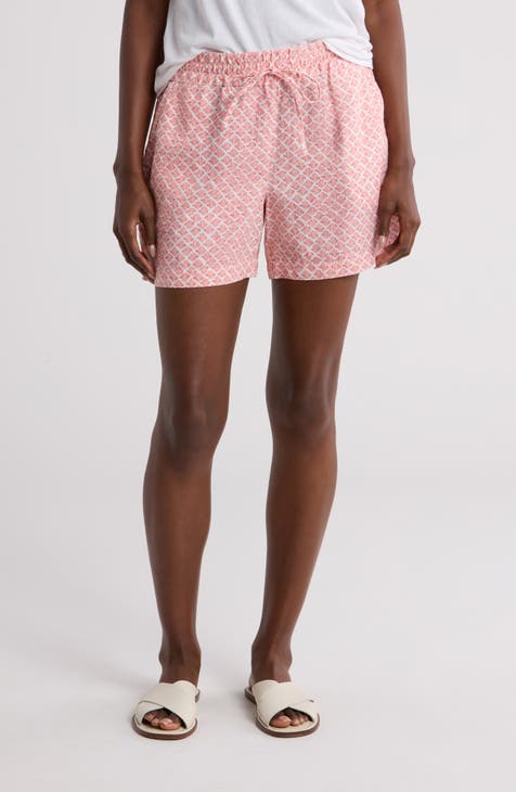 Summering Shells High Waist Linen Shorts