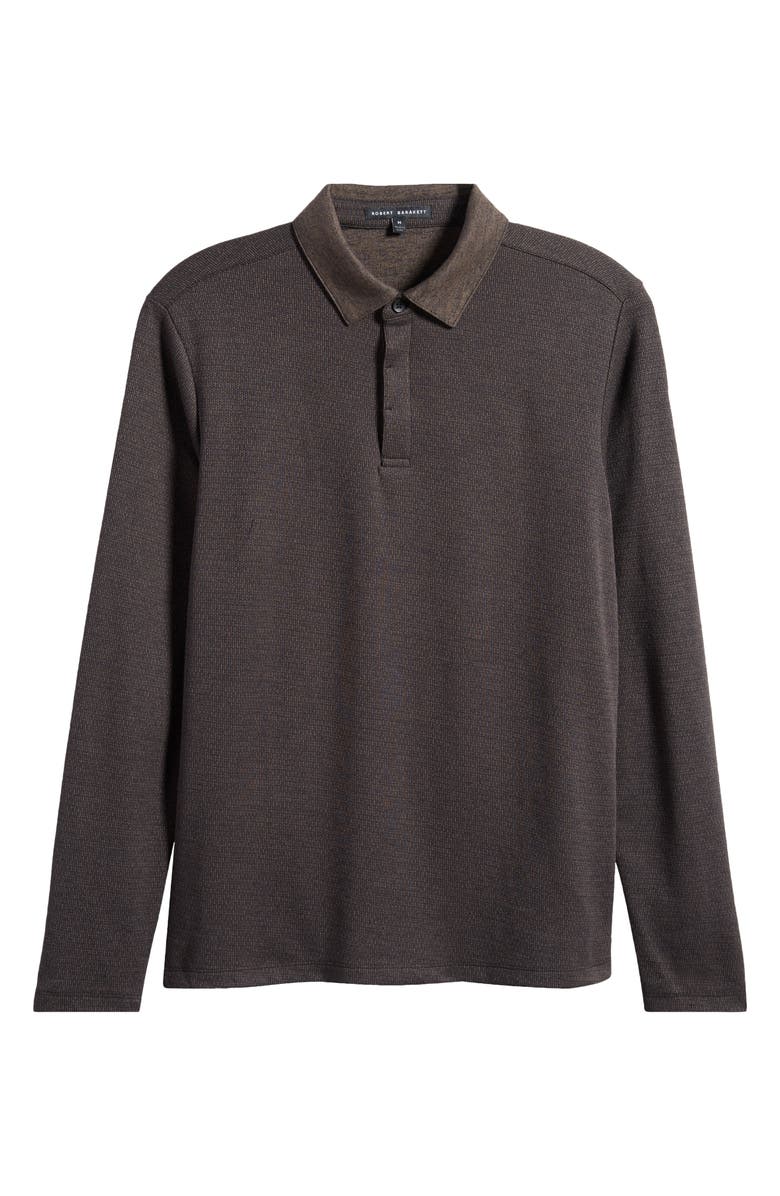 Robert Barakett Gosford Long Sleeve Cotton Blend Polo, Alternate, color, Olive