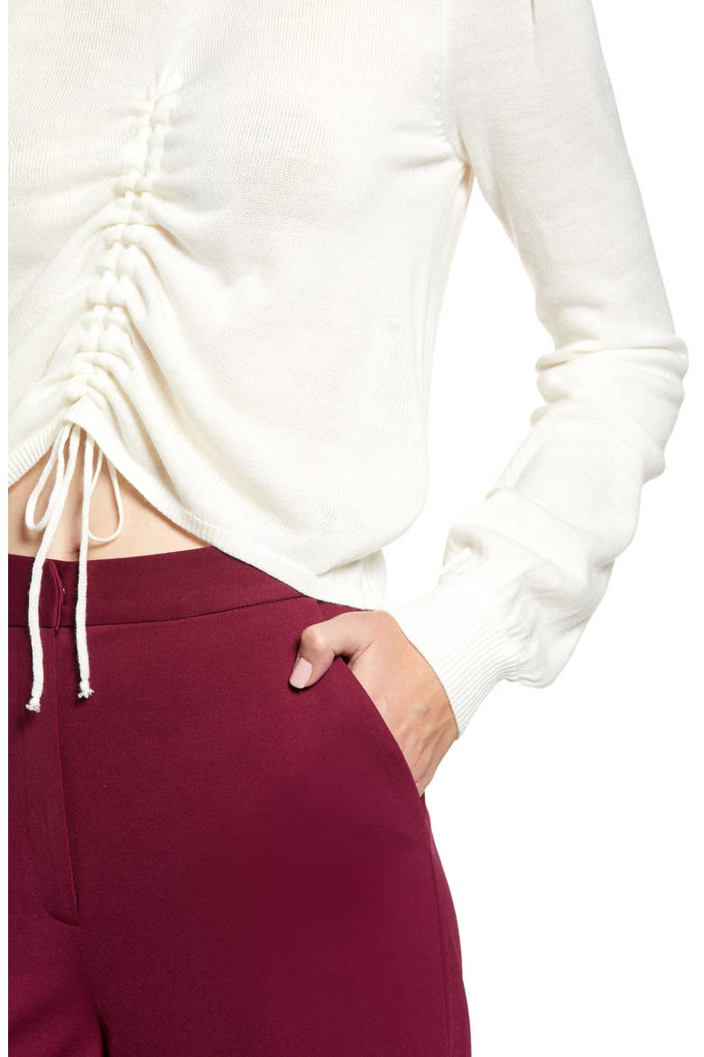 Chriselle Lim Madison Ruched Sweater (Nordstrom Exclusive), Alternate, color, IVORY