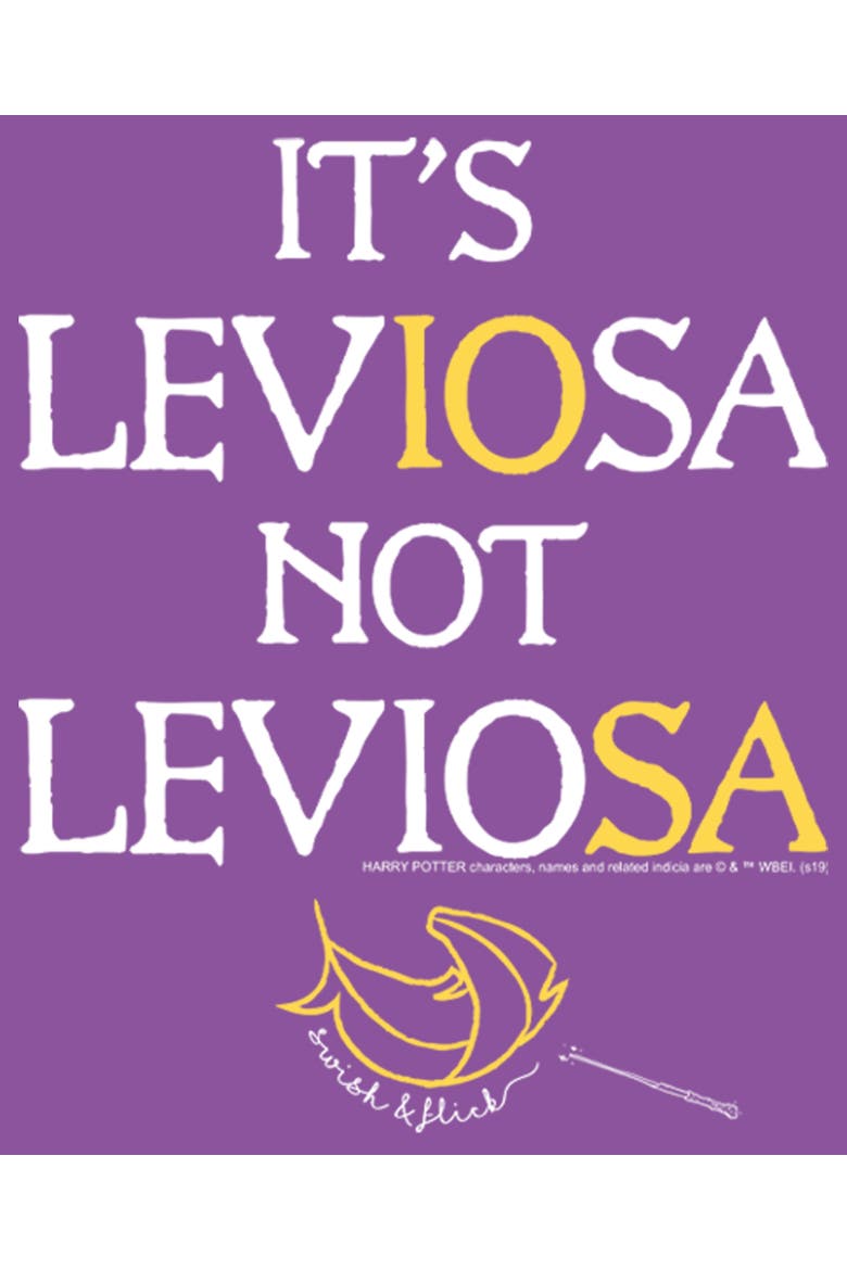 Girl's Harry Potter Hermoine Leviosa Not Leviosa  Graphic T-Shirt, Alternate, color, Purple Berry