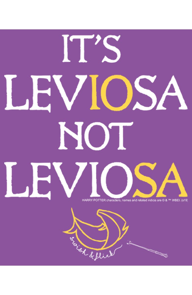 HARRY POTTER Girl's Harry Potter Hermoine Leviosa Not Leviosa Graphic T-Shirt, Alternate, color, Purple Berry