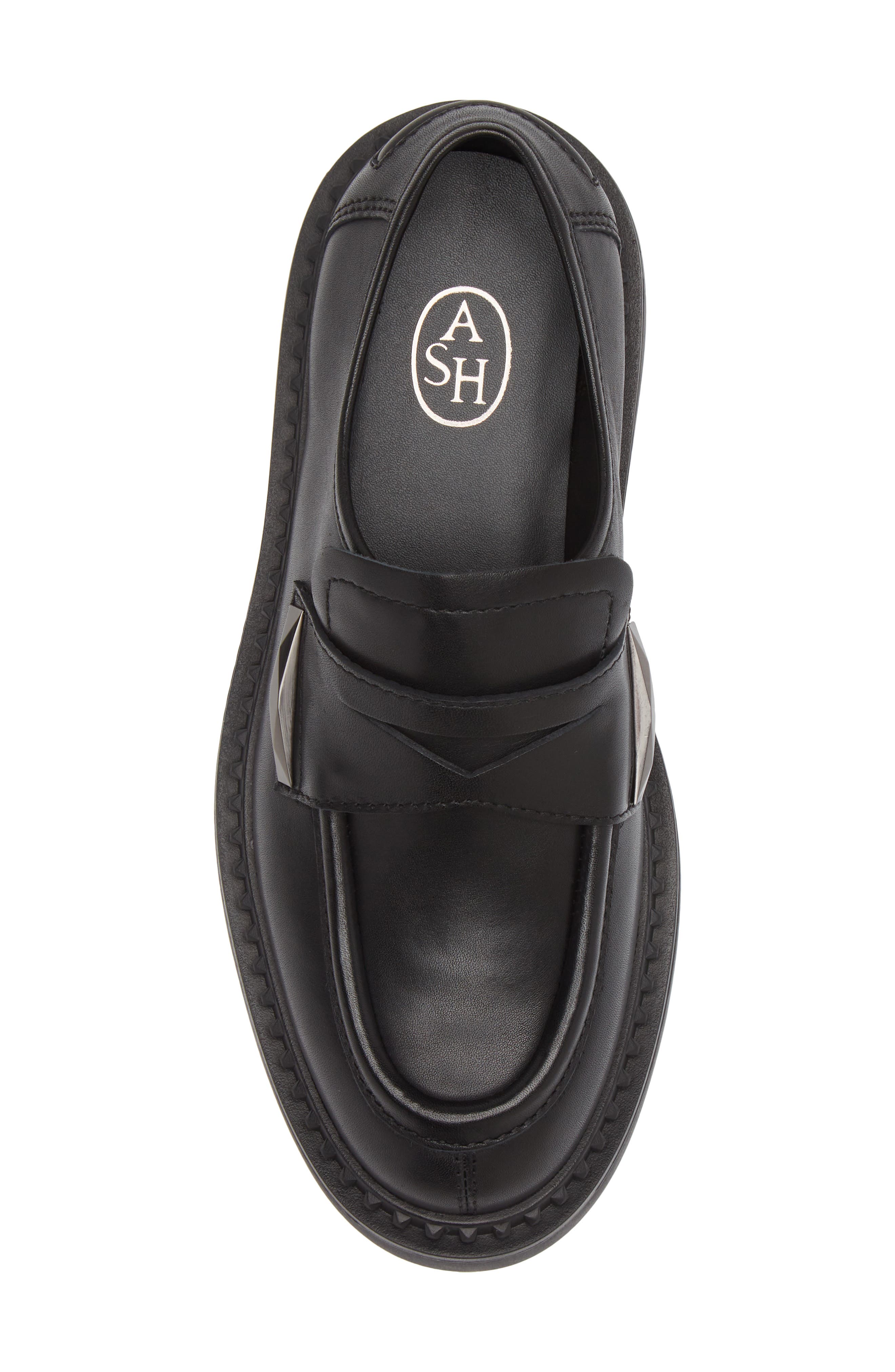 Medusa Lug Sole Loafer, Alternate, color, BLACK