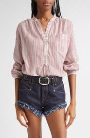 Isabel Marant Étoile Sapha Long Sleeve Stripe Button-Up Shirt