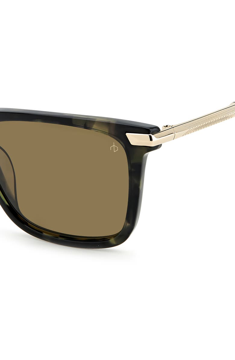 rag & bone 56mm Square Sunglasses, Alternate, color, Green Havana