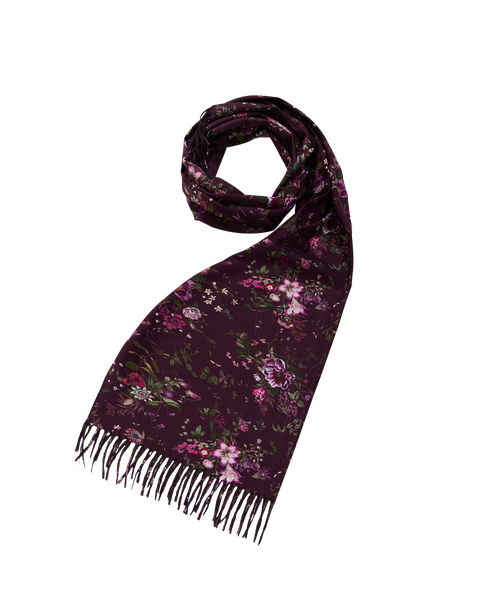 Eve Floral Long Fringed Scarf