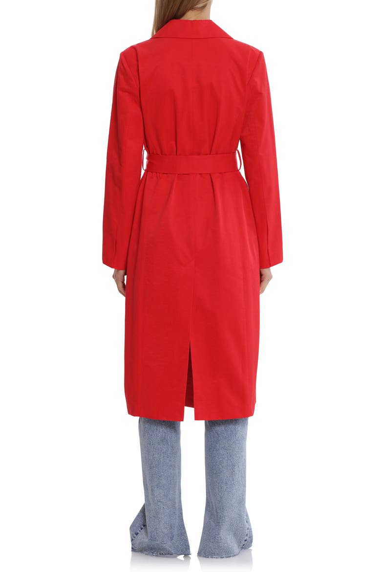 Longline Cotton Blend Trench Coat, Alternate, color, CHERRY