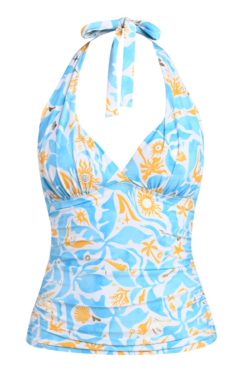 La Blanca Trinket Halter Tankini, Alternate, color, Sky