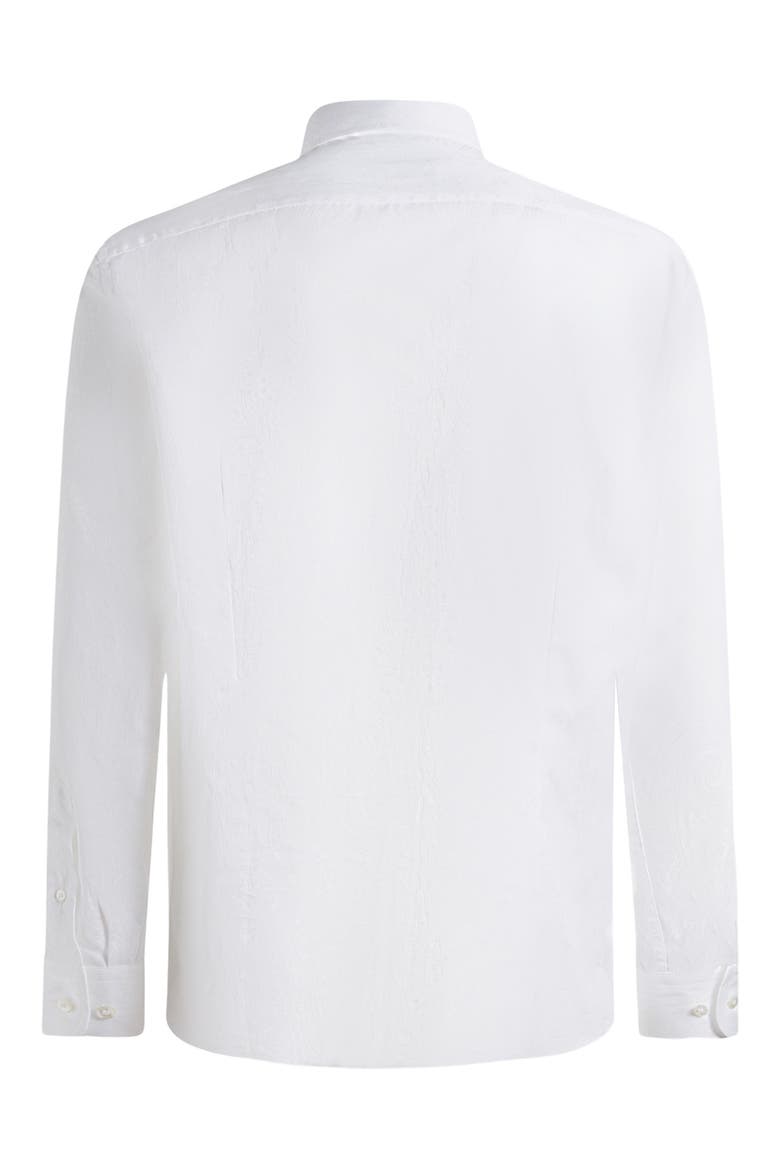 Roma Paisley Cotton Jacquard Dress Shirt, Alternate, color, BIANCO OTTICO