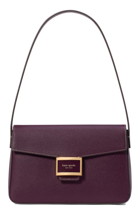 Small Lavender Pleated Shoulder top Bag with Round Top Handle