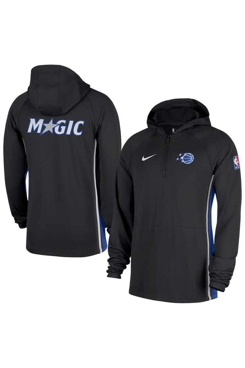 Men's Nike  Black Orlando Magic Authentic On Court Zone Quarter-Zip Dri-FIT Hoodie Jacket, Main, color, Black