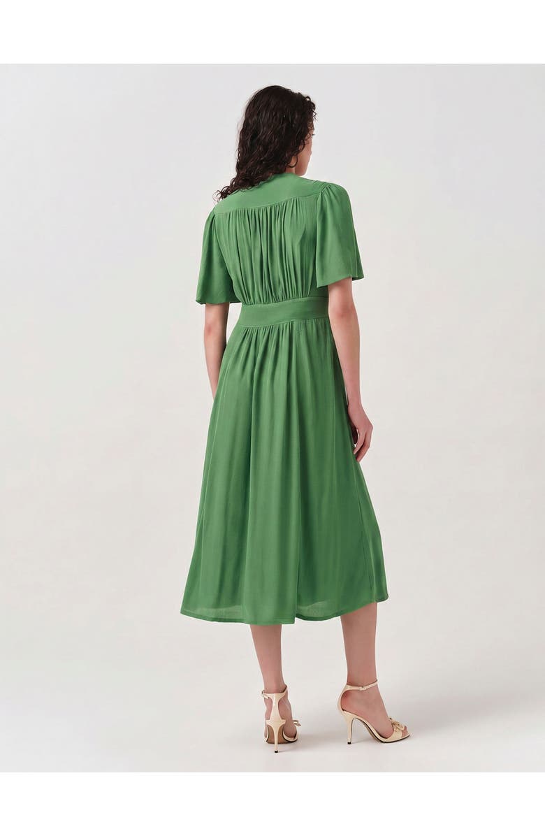 Ghost London Rosalie Angel Sleeve Crepe Midi Dress, Alternate, color, 