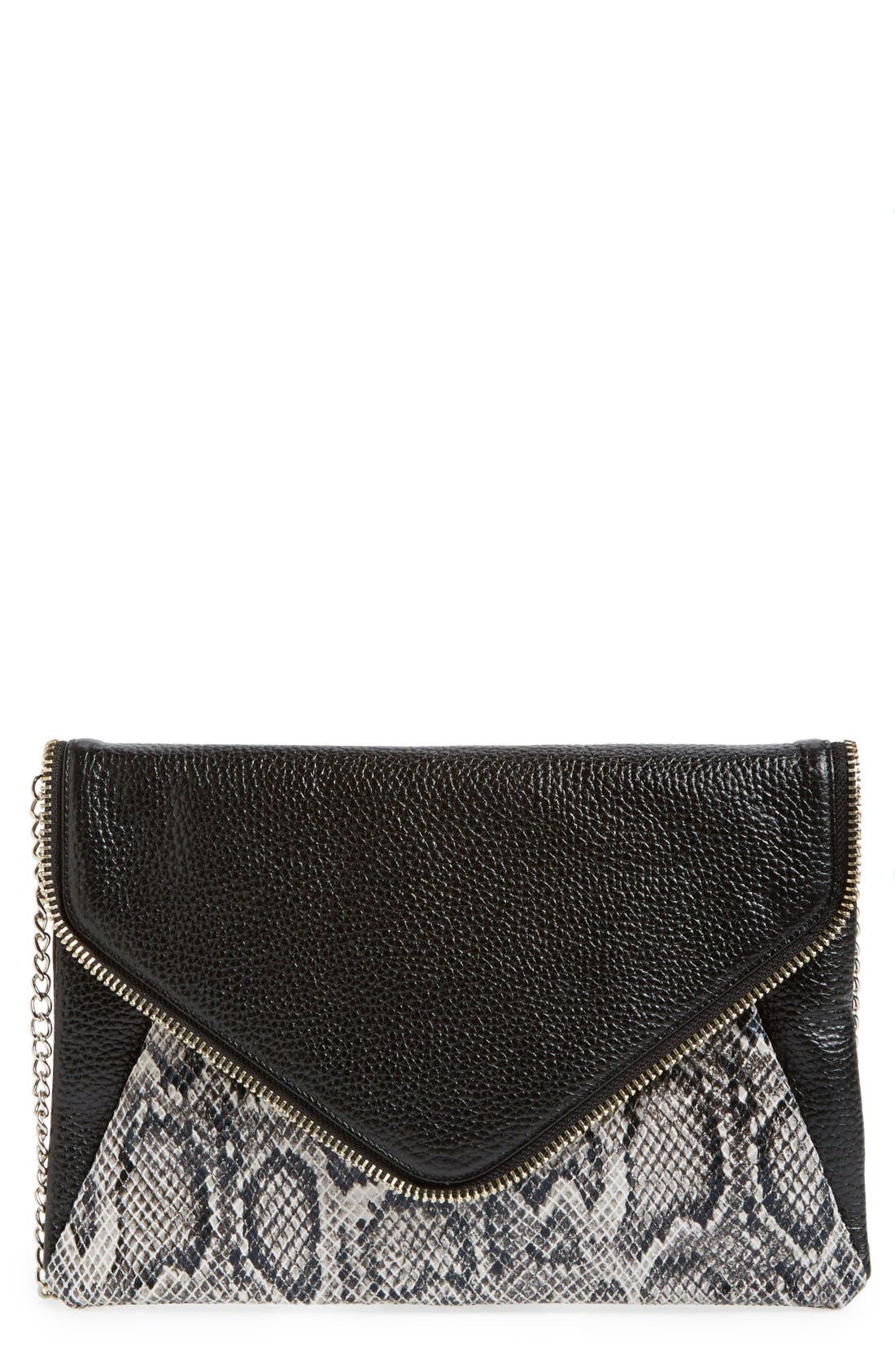 Halogen<sup>®</sup> Leather Envelope Clutch, Main, color, 