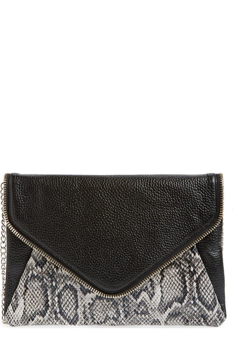 Halogen<sup>®</sup> Leather Envelope Clutch, Main, color,
