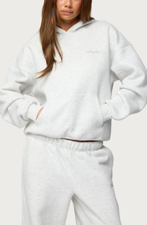 Basic Girl Oversize Fleece Logo Hoodie