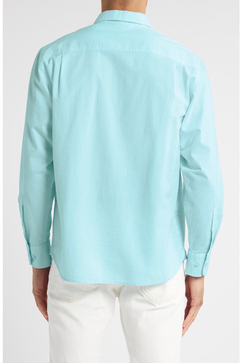 Nova Wave Stretch Cotton Button-Up Shirt, Alternate, color, AQUARIUS