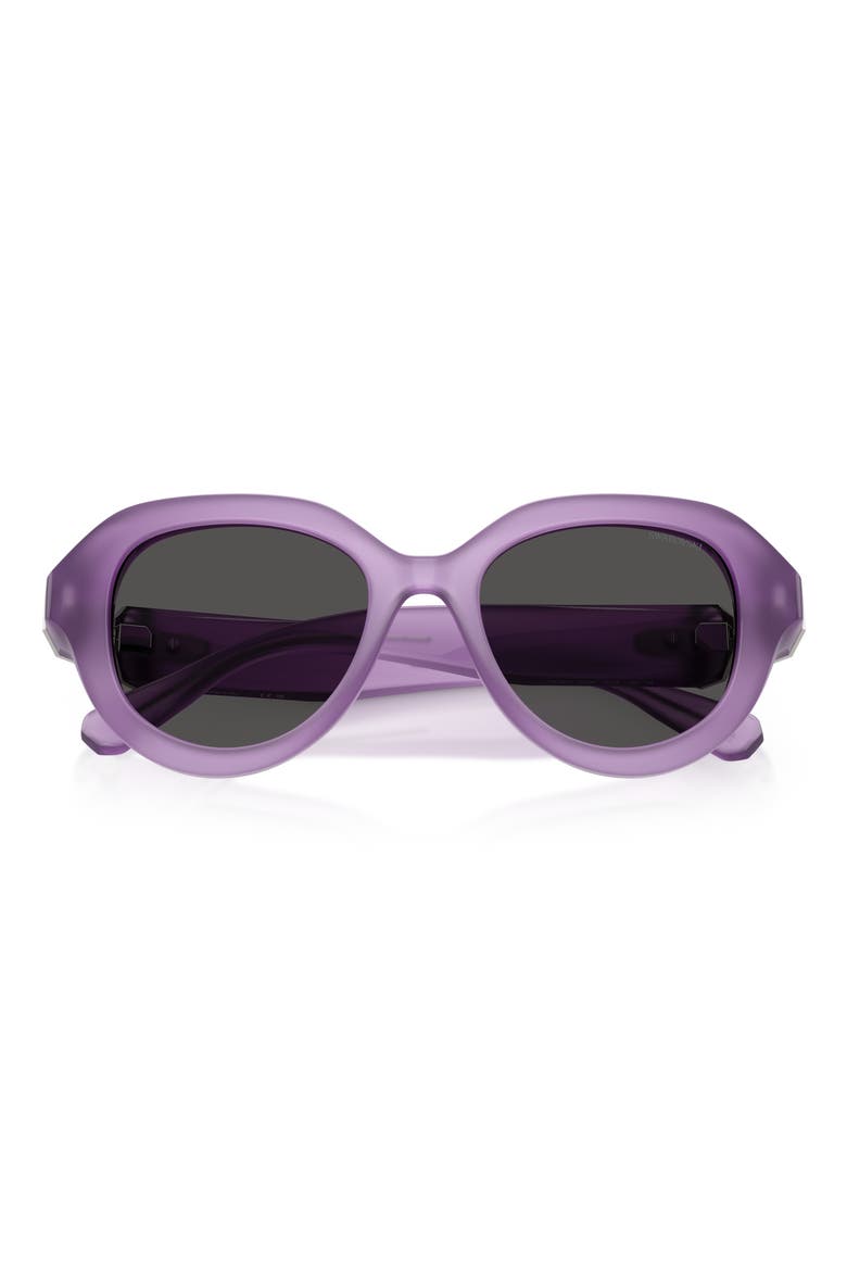 50mm Small Round Sunglasses, Alternate, color, MILKY LILAC / DARK GREY