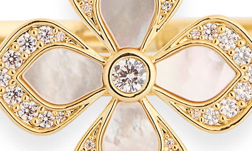 Eye Candy Los Angeles Colette Cubic Zirconia Flower Cuff Bracelet