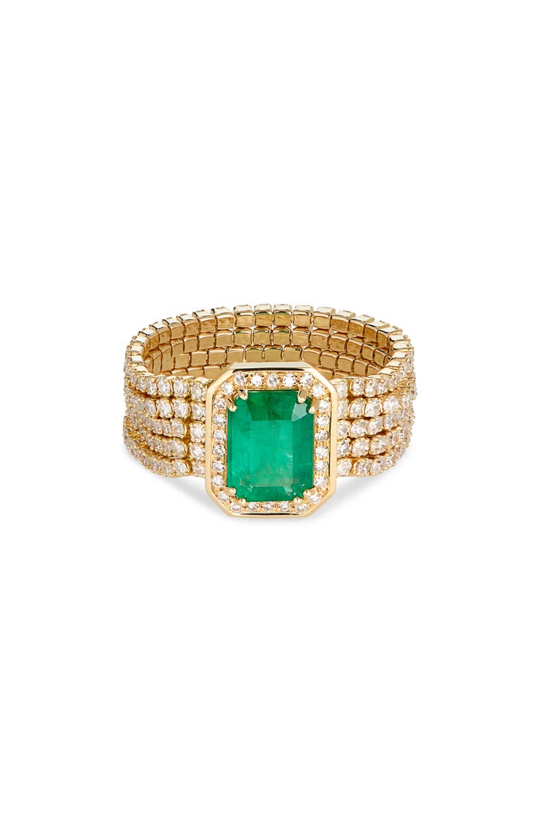 SHAY Five Threads Emerald & Diamond Ring, Main, color, Yellow Gold