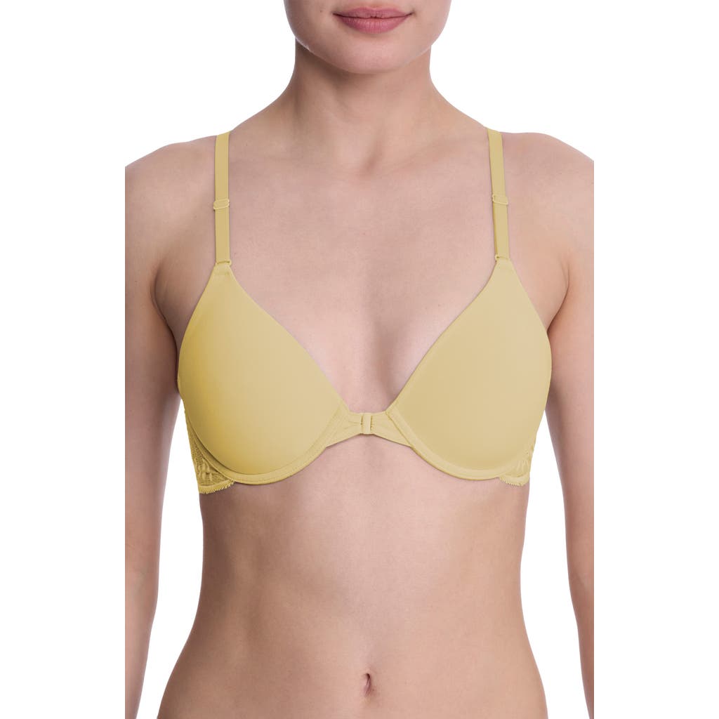 Natori Underwire Front Close Contour Bra In Yellow