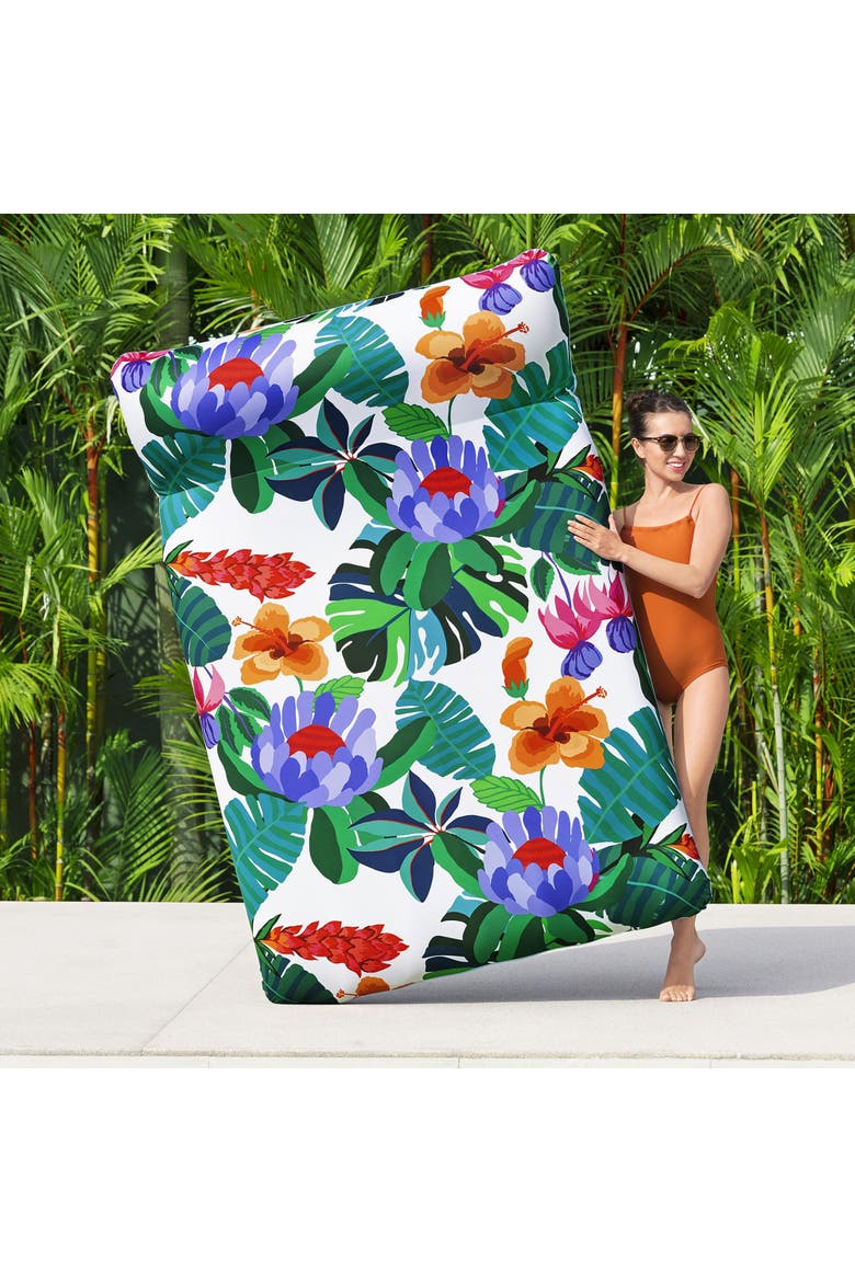 Blissful Drifter XL, 79" Inflatable Pool Lounge with UPF Cover & Headrest, Alternate, color, Multicolored