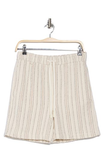 DENIM AND FLOWER DENIM AND FLOWER STRIPE TEXTURED DRAWSTRING SHORTS
