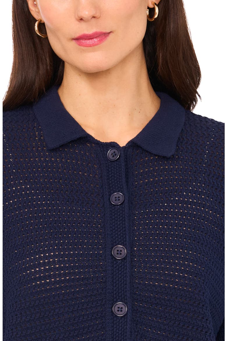 Cotton Short Sleeve Cardigan, Alternate, color, CLASSIC NAVY