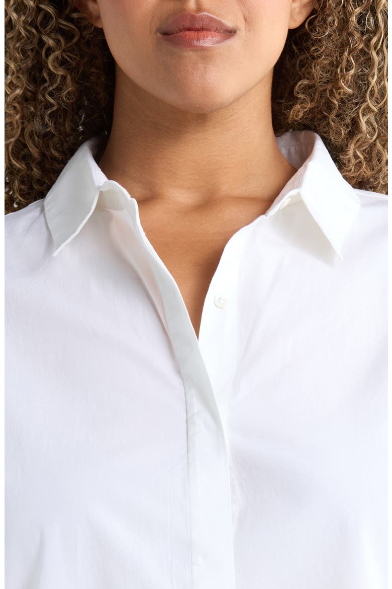 Eyelet Trim Stretch Cotton Popover Shirt, Alternate, color, PAPER WHITE