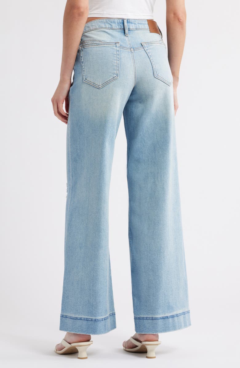 HIDDEN JEANS Distressed Wide Leg Jeans, Alternate, color, Light Wash