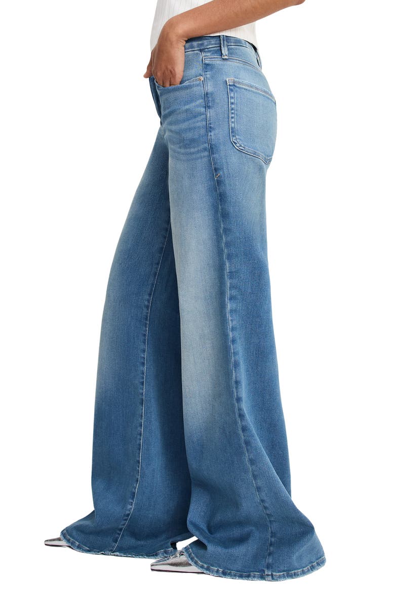 Good American Soft-Tech Good Waist Palazzo Jeans, Alternate, color, Indigo1146