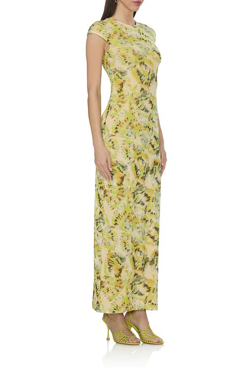 AFRM AFRM CODY PRINT CAP SLEEVE MESH MAXI DRESS