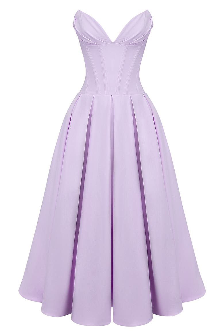 Lady Strapless Cocktail Dress, Alternate, color, PASTEL LILAC